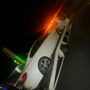 car towing at night